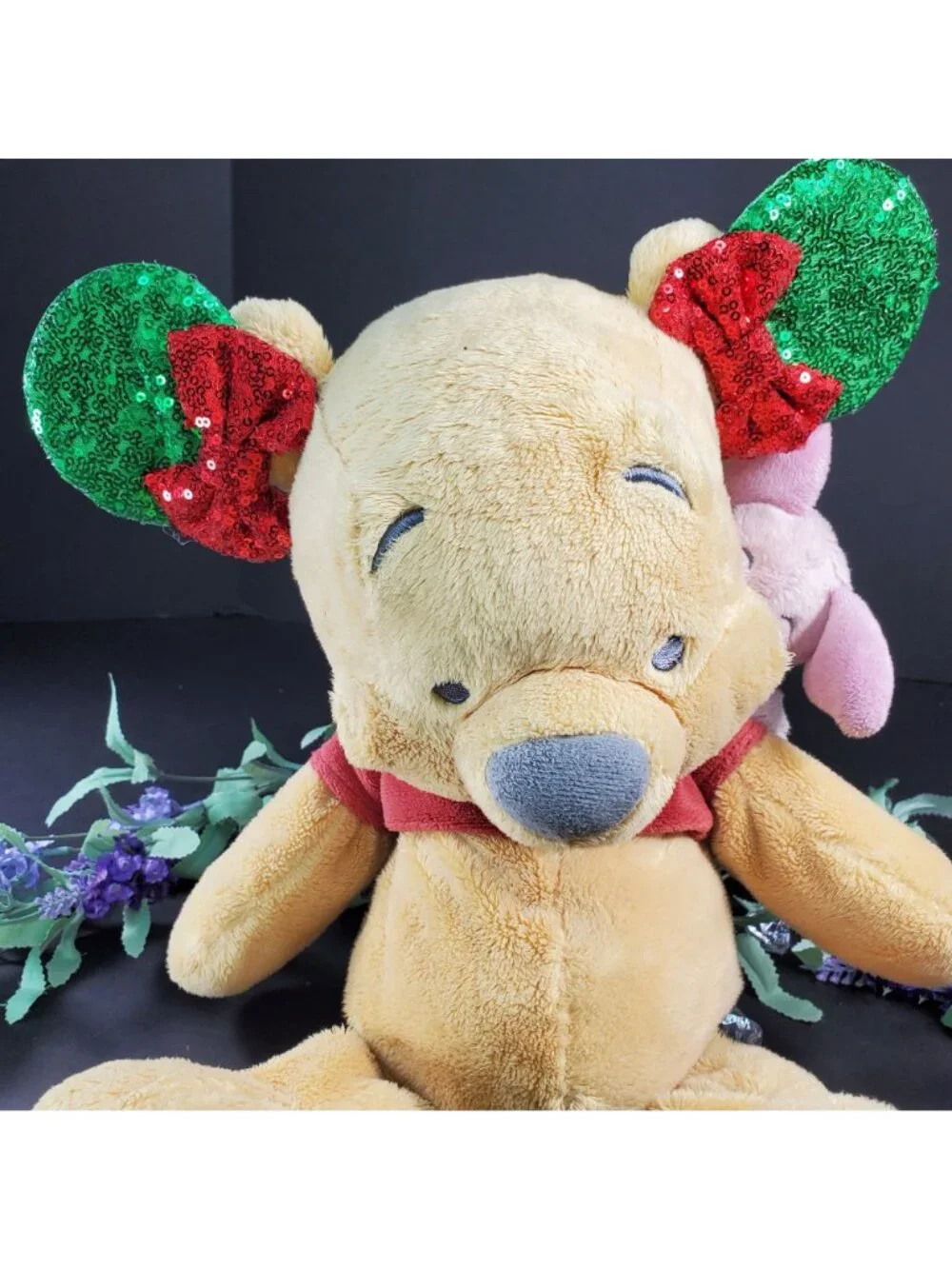 Minnie Mouse Ears Barretts Christmas Sequins Red Hair Bow Clips Hair Accessories